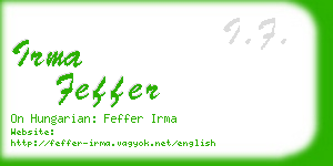 irma feffer business card